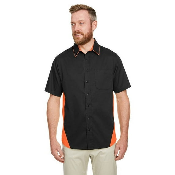 Men's Flash IL Colorblock Short Sleeve Shirt BLACK/ TM ORANGE L