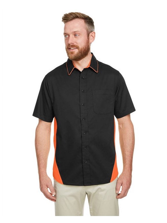 Men's Flash IL Colorblock Short Sleeve Shirt BLACK/ TM ORANGE S