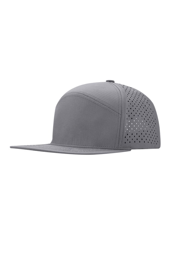 Men's Flat Brim Baseball Cap - Adjustable Performance Snapback Hat - Breathable Perforated Design, One Size Fits 57-60cm Head Circumference