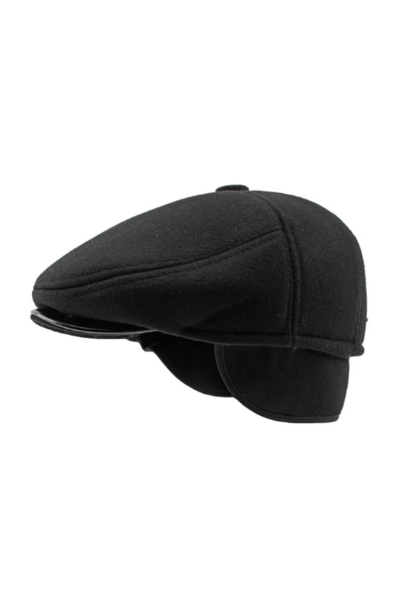 Men’s Flat Cap With Ear Flaps Warm Windproof Vintage Autumn Winter Headwear