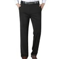 thumbnail image 1 of Men's Flat Front Dress Pants Winter Fleece Lined Business Suit Pants Non-iron,Wrinkle,Expandable Waist Work Trousers, 1 of 9