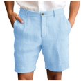 thumbnail image 1 of Men's Flat Front Shorts Casual Lightweight Elastic Waist Bermuda Shorts Summer Beach Hiking Shorts with Pockets, 1 of 5