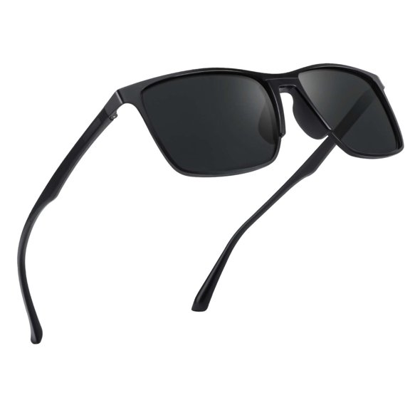 Men's Flat Top Semi-Rimless Shield Sunglasses UV400 Matte Black Gold Accent for Business Casual Commute