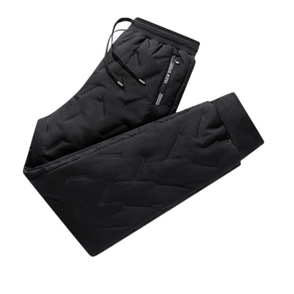 Men’s Fleece Casual Sweatpants with Drawstring and Tapered Leg, INEW SPORT Brand for Athletic and Lounge Use,Black,L