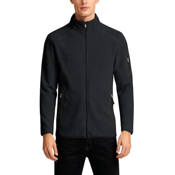 Men's Fleece Collection Jacket Coat Composite Fleece Keep Warm Fashion Outdoor for Active and Stylish Lifestyles with Lightweight and Warm Construction,Black,3XL