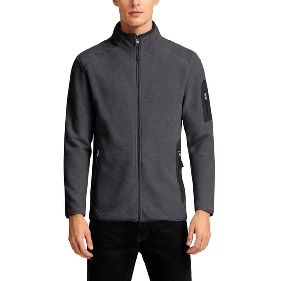 Men's Fleece Collection Jacket Coat Composite Fleece Keep Warm Fashion Outdoor for Active and Stylish Lifestyles with Lightweight and Warm Construction,Dark Gray,M