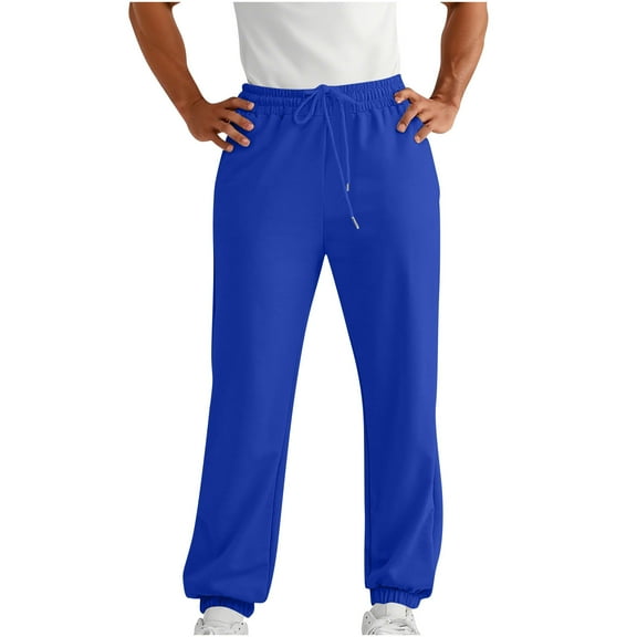 Men's Fleece Elastic Bottom Jogger Sweatpants with Pockets Workout Track Running Clothes Gym Athletic Pants