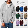 thumbnail image 1 of Men's Fleece Full Zip Hoodie, Fall Long Sleeve Hooded Sweatshirt Coat, Loose Causal Hoodie Jackets with Pockets, 1 of 7