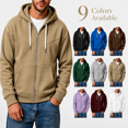 thumbnail image 1 of Men's Fleece Full Zip Hoodie, Fall Long Sleeve Hooded Sweatshirt Coat, Loose Causal Hoodie Jackets with Pockets, 1 of 6