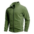 thumbnail image 1 of Men's Fleece Full Zip Jacket Lightweight Soft Turtleneck Solid Warm Fall Winter Outdoor Work Sport Jacket Coat, 1 of 6