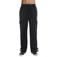 thumbnail image 1 of Men's Fleece Heavyweight Cargo Pants Sweatpants, Black, Small, 1 of 5