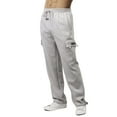 thumbnail image 1 of Men's Fleece Heavyweight Cargo Pants Sweatpants, Heather Grey, Small, 1 of 4