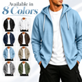 thumbnail image 1 of Men's Fleece Hooded Jacket Full Zip Long Sleeve Hoodie with Pockets Fall Winter Loose Zipper Sweatshirt Jacket, 1 of 6