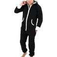 thumbnail image 1 of Men's Fleece Hooded Non Footed Playsuit Union Suit Unisex Jumpsuit Sleepwear Pajama, 1 of 2