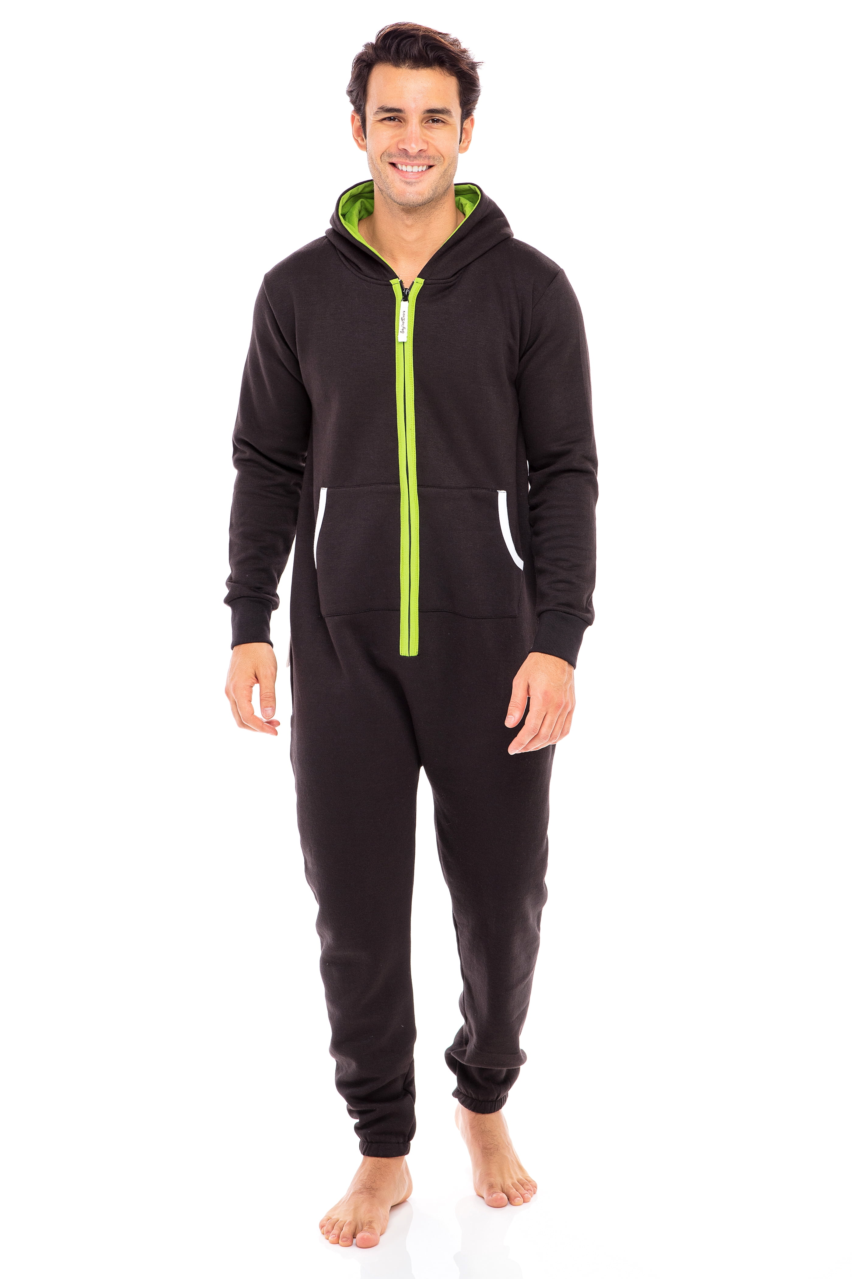 Suit Men's Sleepwear Jumpsuit Men's Fleece Hooded Union Suit