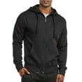 thumbnail image 1 of Men's Fleece Hoodie Full Zip Cotton Lightweight with Pockets Sweatshirt Tops S-3XL Solid Zipper Lined Long Sleeve Menswear Sweaters Spring Outdoor, 1 of 4