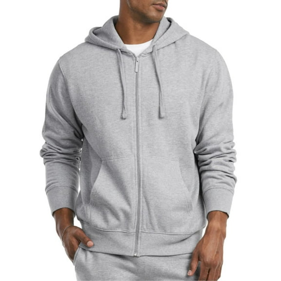 Men's Fleece Hoodie Full Zip Cotton Lightweight with Pockets Sweatshirt Tops S-3XL Solid Zipper Lined Long Sleeve Menswear Sweaters Spring Outdoor