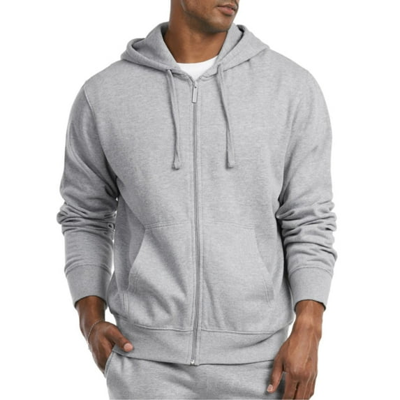 Men's Fleece Hoodie Full Zip Cotton Lightweight with Pockets Sweatshirt Tops S-3XL Solid Zipper Lined Long Sleeve Menswear Sweaters Spring Outdoor