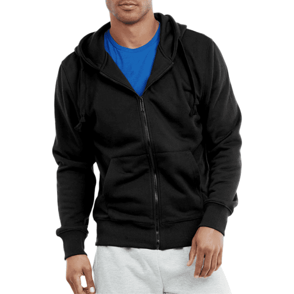 Men's Fleece Hoodie Heavyweight Cotton Full Zip with Pockets S-3XL Sweatshirt Tops Regular Big & Tall Long Sleeve Solid Menswear Sweaters Casual Plain