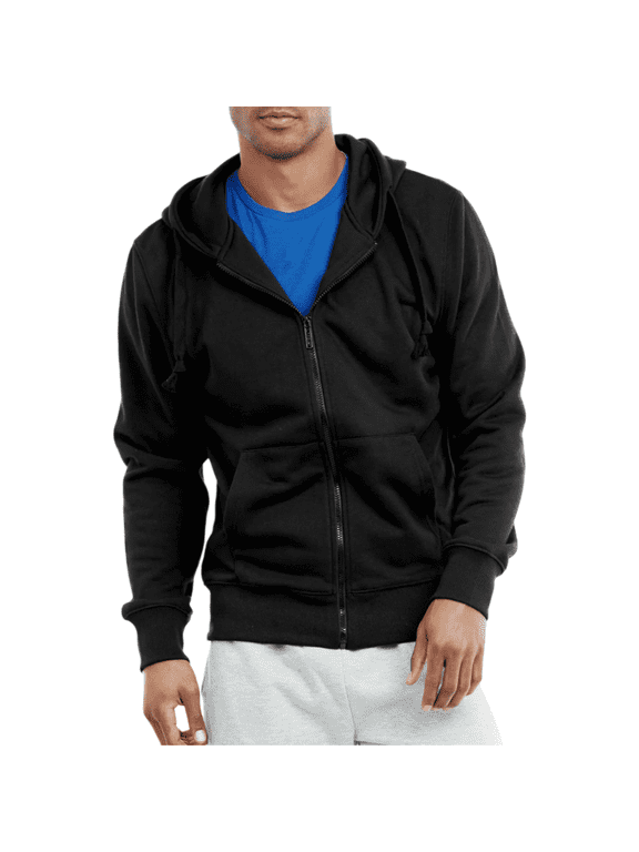Men's Fleece Hoodie Heavyweight Cotton Full Zip with Pockets S-3XL Sweatshirt Tops Regular Big & Tall Long Sleeve Solid Menswear Sweaters Casual Plain