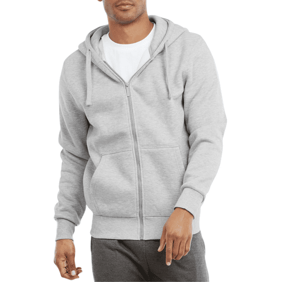 Men's Fleece Hoodie Heavyweight Cotton Full Zip with Pockets S-3XL Sweatshirt Tops Regular Big & Tall Long Sleeve Solid Menswear Sweaters Casual Plain