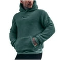 thumbnail image 1 of Men's Fleece Hoodies Winter Warm Fuzzy Soft Sweatshirt Casual Solid Long Sleeve Pullovers Outwear with Pocket, 1 of 6