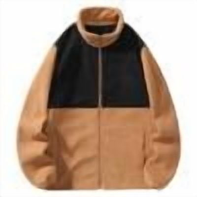 Men's Fleece Jacket Classic Full Zip Stand Collar Lightweight Casual Soft Warm Coats with Zipper Pocket (XL, Brown)