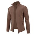 thumbnail image 1 of Men's Fleece Jacket, Full Zip Hooded Coat with Adjustable Drawstrings and Standing Collar, Casual Oversized Long Sleeve Design for Outdoor and Daily Wear in Cool Weather, 1 of 9