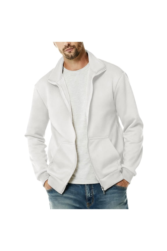 Men's Fleece Jacket Lightweight Flight Bomber Jackets Zip Up Athletic Outdoor Outwear Coat Jackets with Pockets