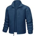 thumbnail image 1 of Men's Fleece Jacket Tactical Full-Zip Winter Coat Jackets Multi Pockets, 1 of 7