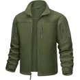 thumbnail image 1 of Men's Fleece Jacket Tactical Full-Zip Winter Coat Jackets Multi Pockets, 1 of 7