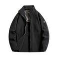 thumbnail image 1 of Men's Fleece Jackets & Coats Zip Up Lightweight Stand Collar Warm Coats Plus Size Open Front Cardigan With Pocket, 1 of 8