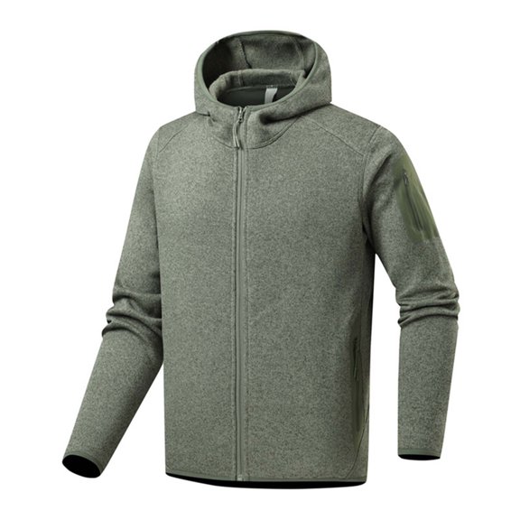 Men's Fleece Jackets Fall Winter Warm Thick Hooded Jackets Soft Comfort Thermal Coat Army Green XXXL
