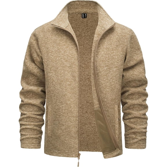 Men's Fleece Jackets Full Zip Lightweight Jacket Casual Soft Warm Coats with Pockets