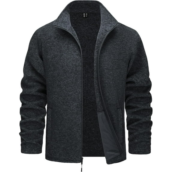 Men's Fleece Jackets Full Zip Lightweight Jacket Casual Soft Warm Coats with Pockets
