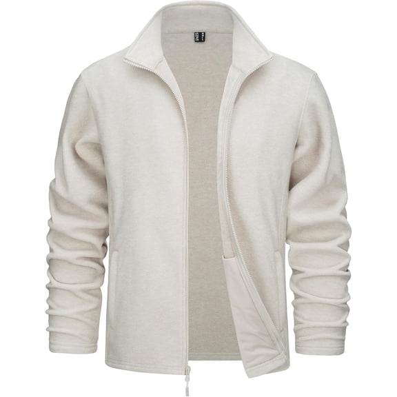 Men's Fleece Jackets Full Zip Lightweight Jacket Casual Soft Warm Coats with Pockets