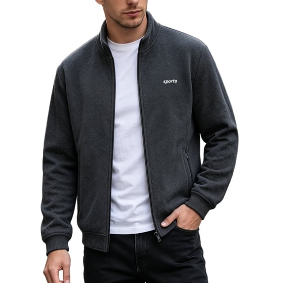 Men's Fleece Jackets Full Zip Lightweight Outdoor Hiking Jackets Warm Soft Zip Up Casual Travel Winter Fall Coat