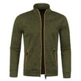 thumbnail image 1 of Men's Fleece Jackets Lightweight Stand Collar Jacket Soft Windproof Casual Sport Jacket with Zipper Pockets Full Zip Solid Color Long Sleeve Spring Fall Jacket, 1 of 3