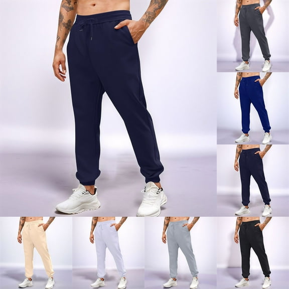 Men's Fleece Joggers Sweatpants With Deep Pockets Loose Athletic Running Gym Workout Winter Warm Pants Dark Gray XXL
