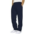 thumbnail image 1 of Men's Fleece Joggers Tracksuit Bottoms Pant Men Fall Winter Straight Leg Jogging Bottoms Solid Color Drawstring Sweatpants with Pockets Casual Training Sports Trousers Plain Pants, 1 of 4