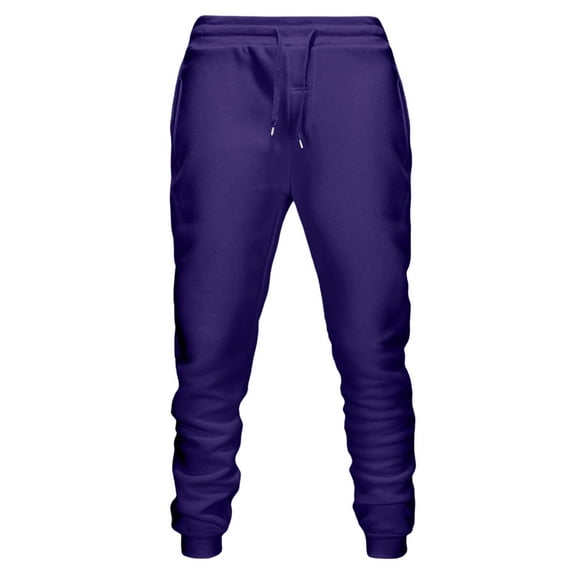 Men's Fleece Joggers with Pockets Elastic Waist Cuffed Ankle Casual Athletic Workout Pants