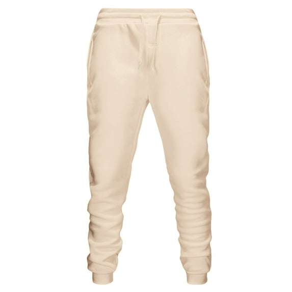 Men's Fleece Joggers with Pockets Elastic Waist Cuffed Ankle Casual Athletic Workout Pants