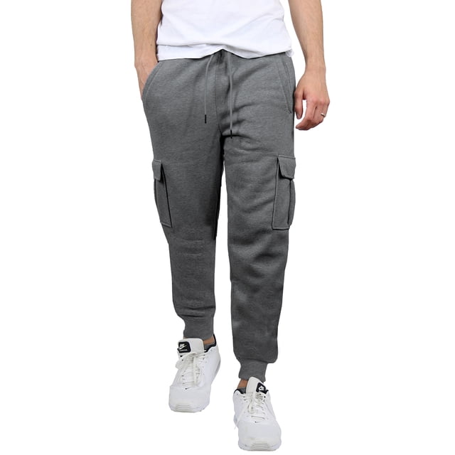 Wholesale Men's Fleece Jogger Sweatpants in Black main image 1