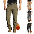 thumbnail image 1 of Men's Fleece Lined Hiking Cargo Pants - Winter Insulated, Tactical Warming Trousers Snow Ski Safari Pants (No Belt) Gray L, 1 of 9