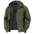 thumbnail image 1 of Men’s Fleece Lined Hooded Cotton Jacket, Casual Zip Up Winter Coat with Pockets, Warm Thick Outerwear for Fall & Winter, Fashion Cotton Padded Hoodie Jacket for Daily or Outdoor Wear, 1 of 2