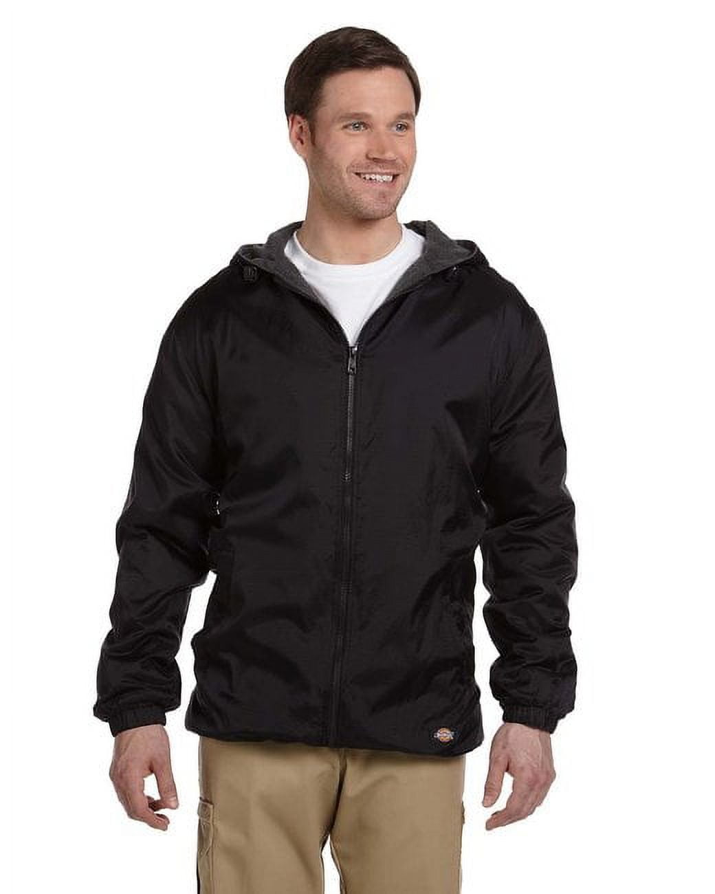 Men s Fleece Lined Hooded Nylon Jacket Walmart
