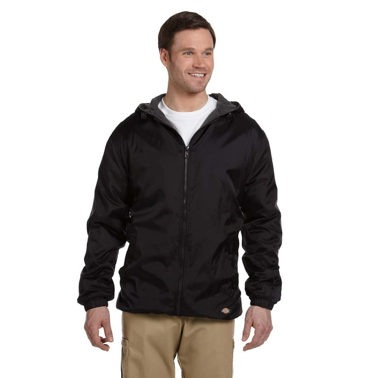 Men s Fleece Lined Hooded Nylon Jacket Walmart