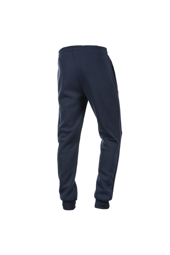 Men's Fleece Lined Jogger Draw String Sweat Pants Running Active Sports 2 Side Pockets (M, Navy)