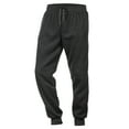 thumbnail image 1 of Men's Fleece Lined Jogger Draw String Sweat Pants Running Active Sports 2 Side Pockets (S, Charcoal), 1 of 3