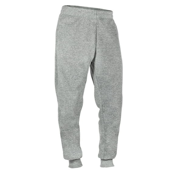 Men's Fleece Lined Jogger Draw String Sweat Pants Running Active Sports 2 Side Pockets (XL, Gray)